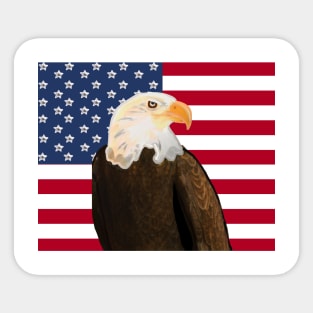 Eagle with American Flag Sticker